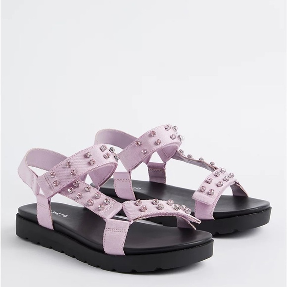 TORRID Velcro Strap Studded Sandal Size 9.5 WW Extra Wide Width - Picture 1 of 13